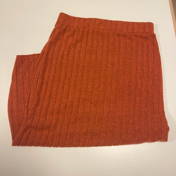 SHEIN High Waist Ribbed Knit Orange Skirt - Picture 5 of 8